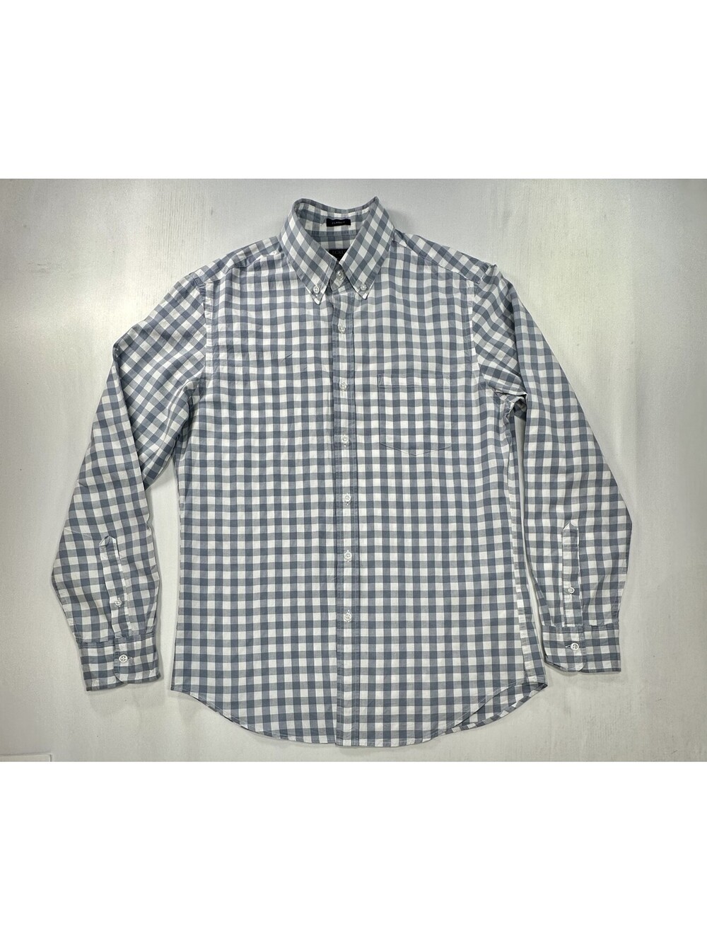 J Crew Classic Flex Washed Check Button Up Shirt Gray Mens M